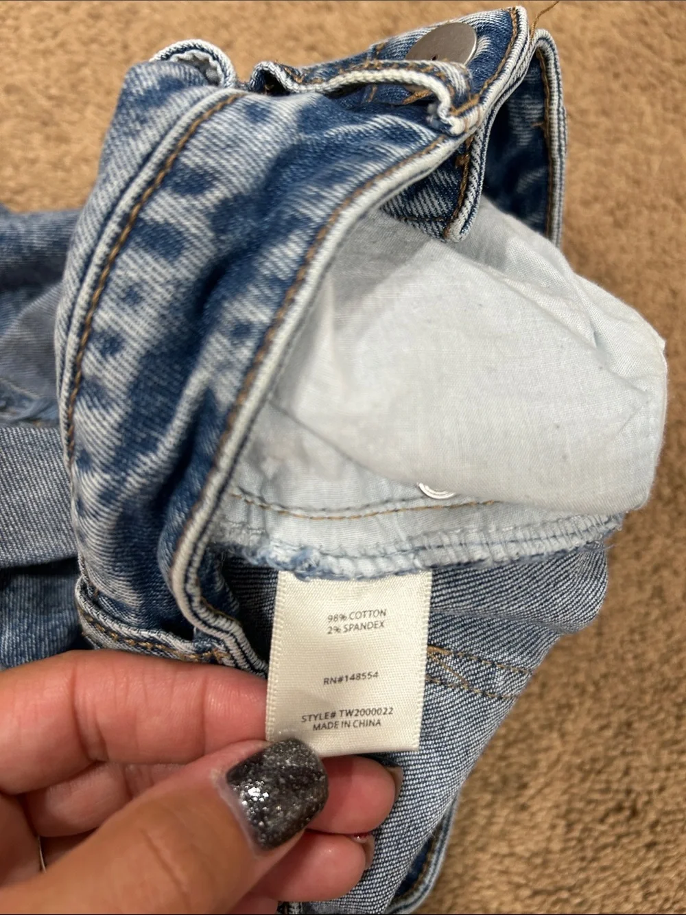 Girls' Rolled-Hem Denim Shorts in Blue